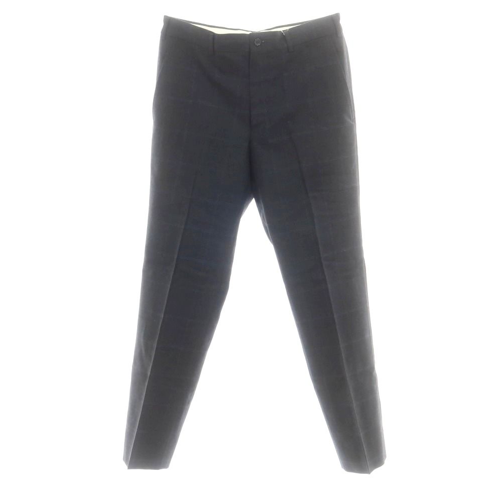 コムデギャルソン オムドゥ COMME des GARCONS HOMME DEUX ウール チェック ドレススラックスパンツ ダークグレー サイズM メンズ