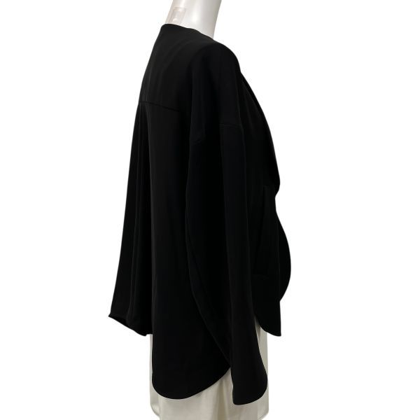 新品タグ付✨エンフォルド アシンメトリー ワイドプルオーバー 黒 36 ◇ エンフォルド ENFOLD ジャケット 長袖 前開き アシンメトリー 黒 36