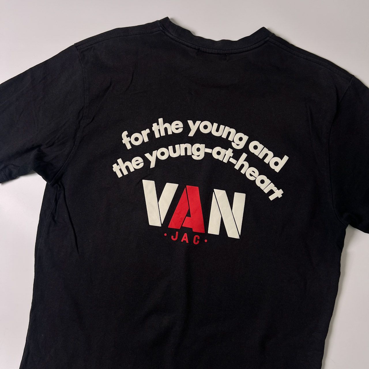 VAN JAC ヴァンヂャケット アーチロゴ 半袖Tシャツ L/ブラック - メルカリ