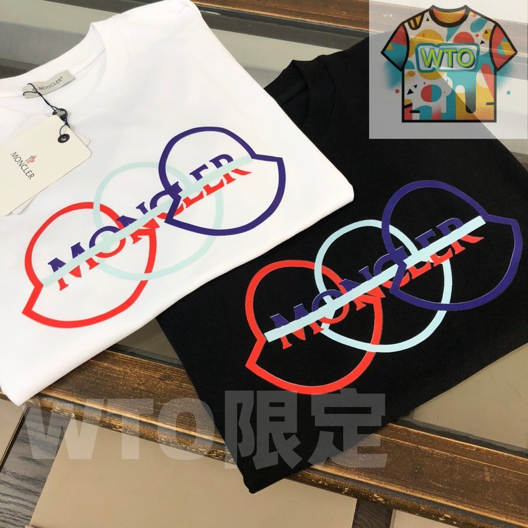 MONCLER 春夏 カップルTシャツ ブラック ホワイト -WT0輸入