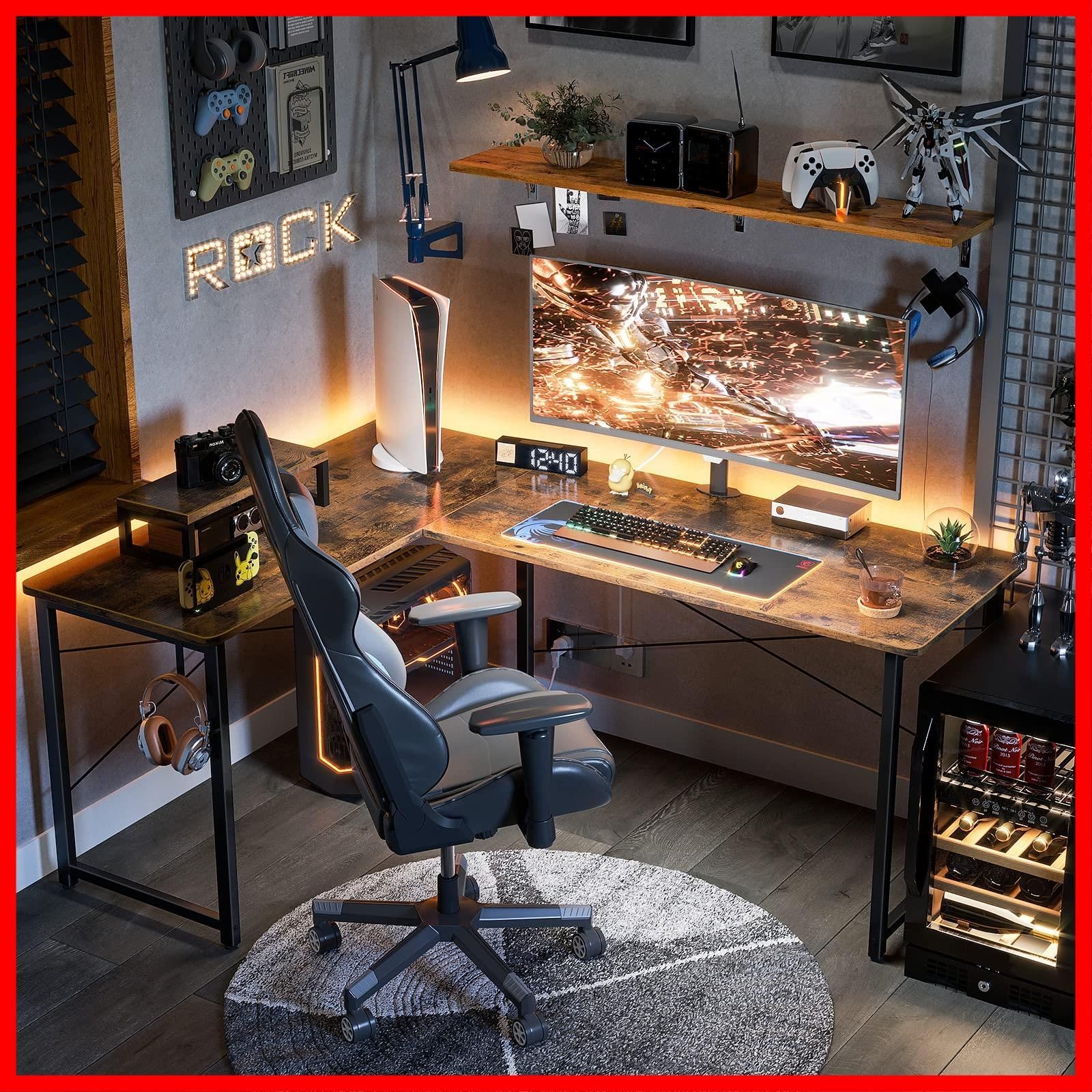 ODK ODK l字デスク パソコンデスク 幅146 ゲーミングデスク l字デスク