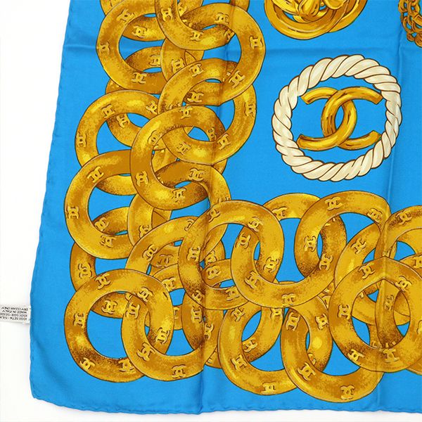シャネル CHANEL チェーンモチーフ ココマーク スカーフ 100