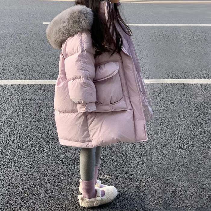 キッズ アウター ジャンパー 中綿コート 子供服 女の子 冬服 ロングコート 軽量 あったか コート女児 フード付き 厚手 通学 防寒 長袖 おしゃれ 子ども服 お出かけ 可愛い ジュニア服