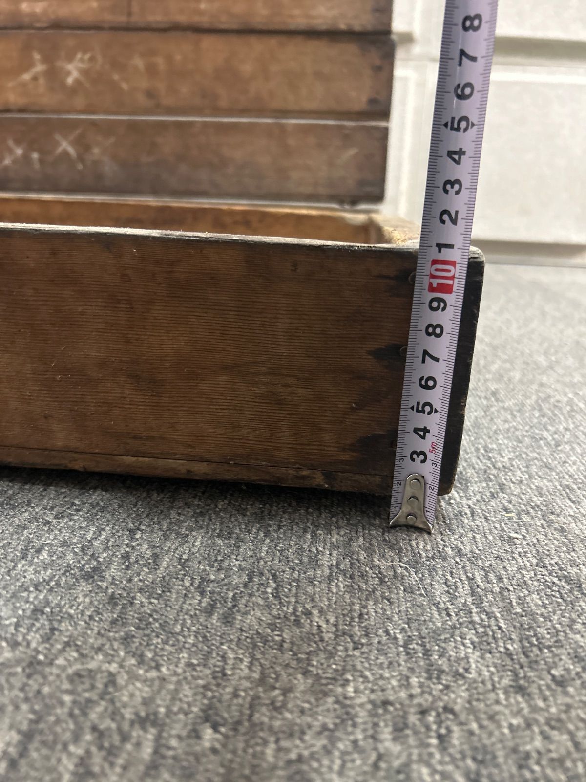 木製　古道具　古箱　時代物　雰囲気ある木製の古箱　鉄金具　アイアン　幅38.5 木製 古道具 古箱 時代物 雰囲気ある木製の古箱 鉄金具 アイアン