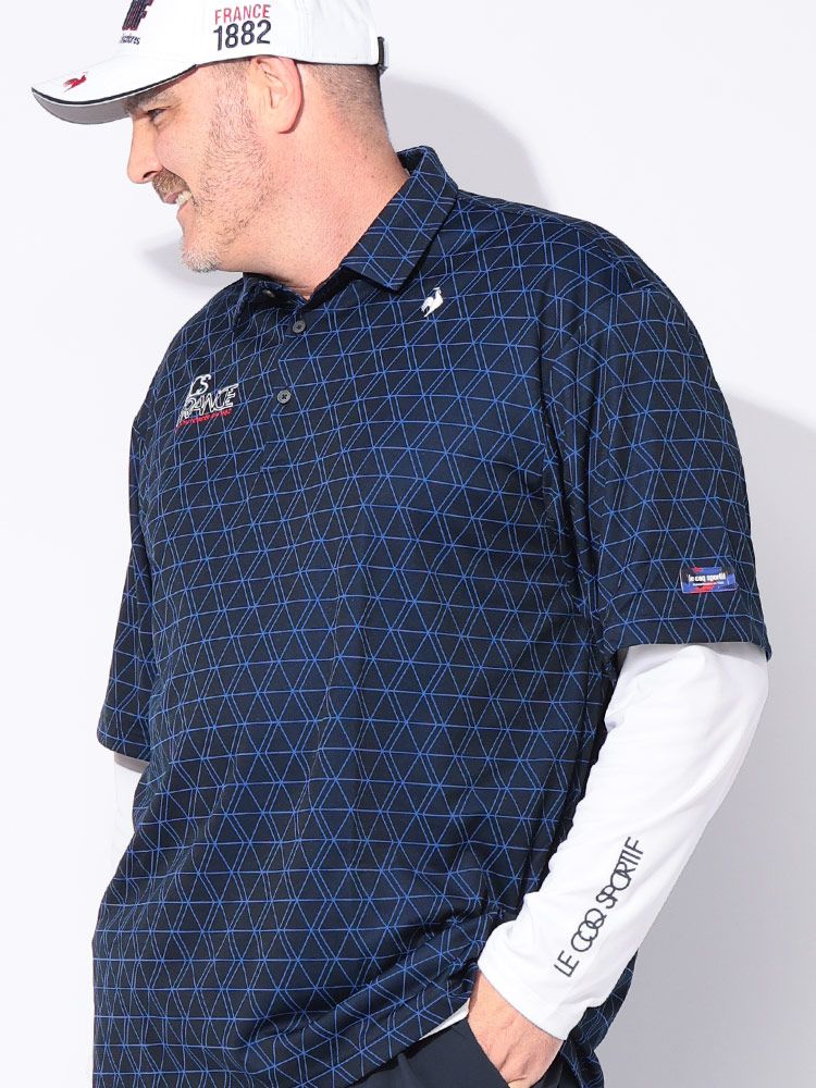 le coq sportif ルコックスポルティフ GOLF 吸汗速乾 ストレッチ UPF50 長袖インナー付き 半袖 ポロシャツ