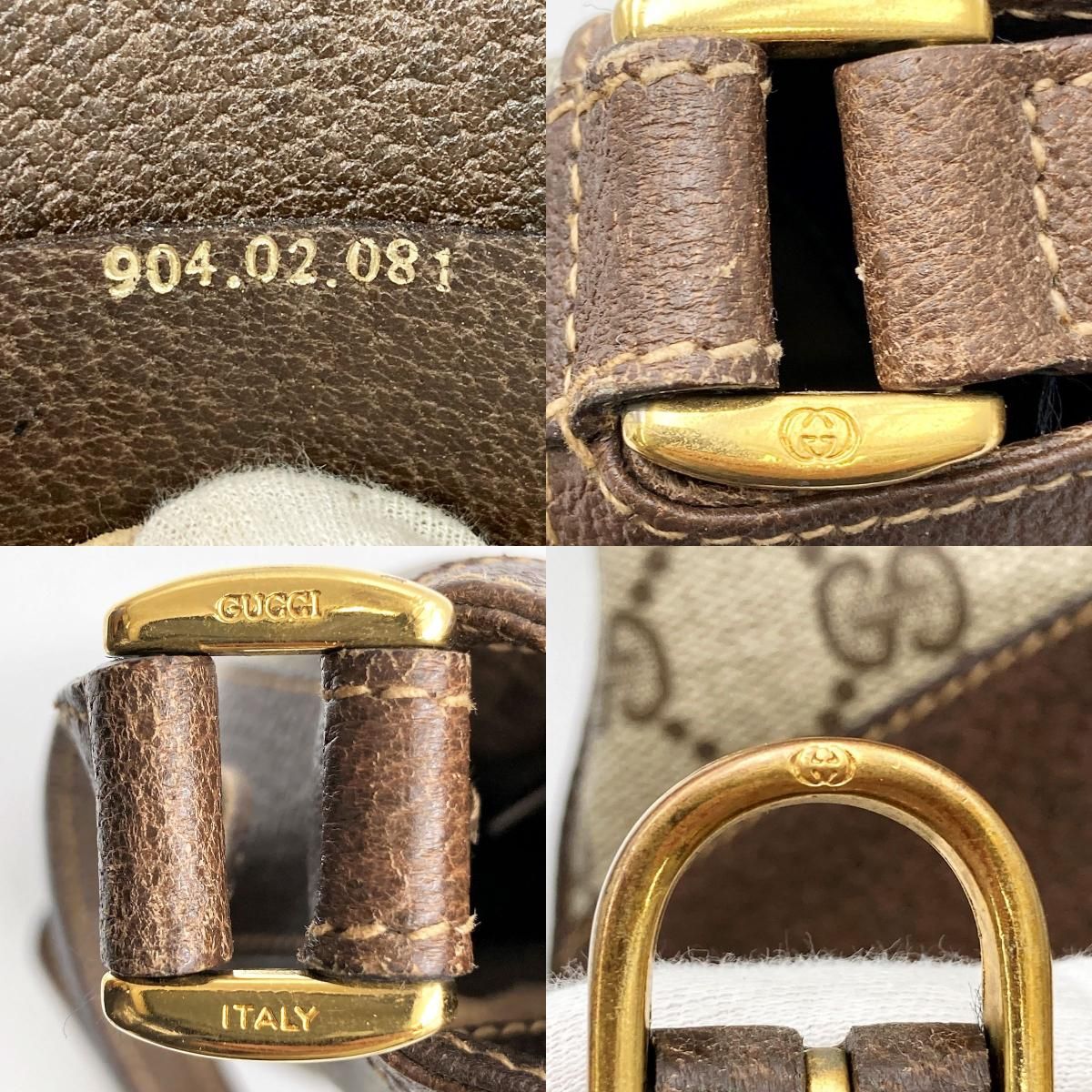 【中古】グッチ オールドグッチ GG ショルダーバッグ 904.02.081 ブラウン×PVCレザー GUCCI グッチ ショルダーバッグ オールドグッチ マイクロGG