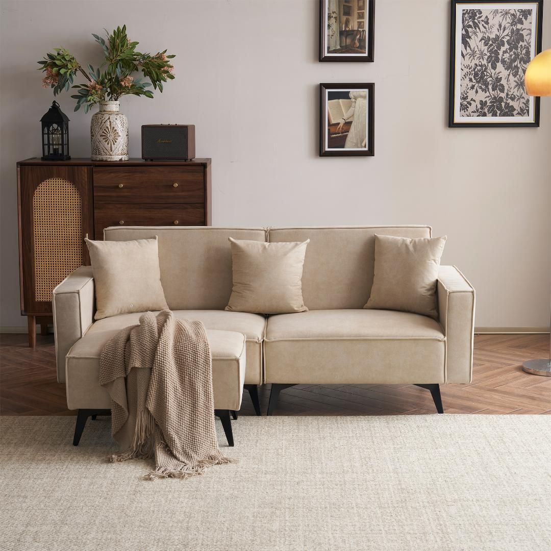 ソファー 3人掛け ハイバック ファブリック 弾力 自由レイアウト