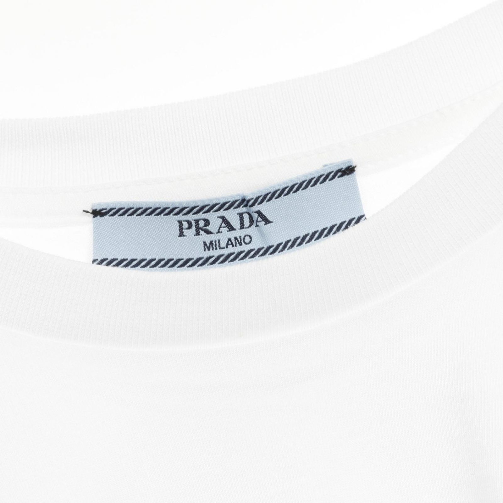 プラダ PRADA カットソー トライアングルロゴ 35570 ホワイト コットン