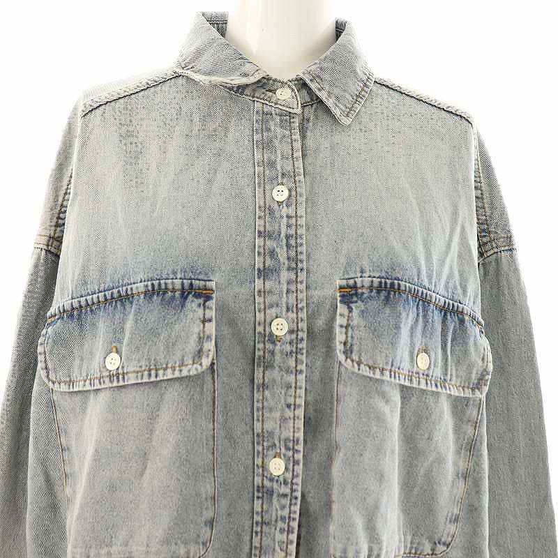 リヴドロワ RIVE DROITE 24SS MONN Lightビッグデニムシャツ 長袖 F ライトブルー /DF ■OS レディース リヴドロワ RIVE DROITE 24SS MONN Lightビッグデニムシャツ