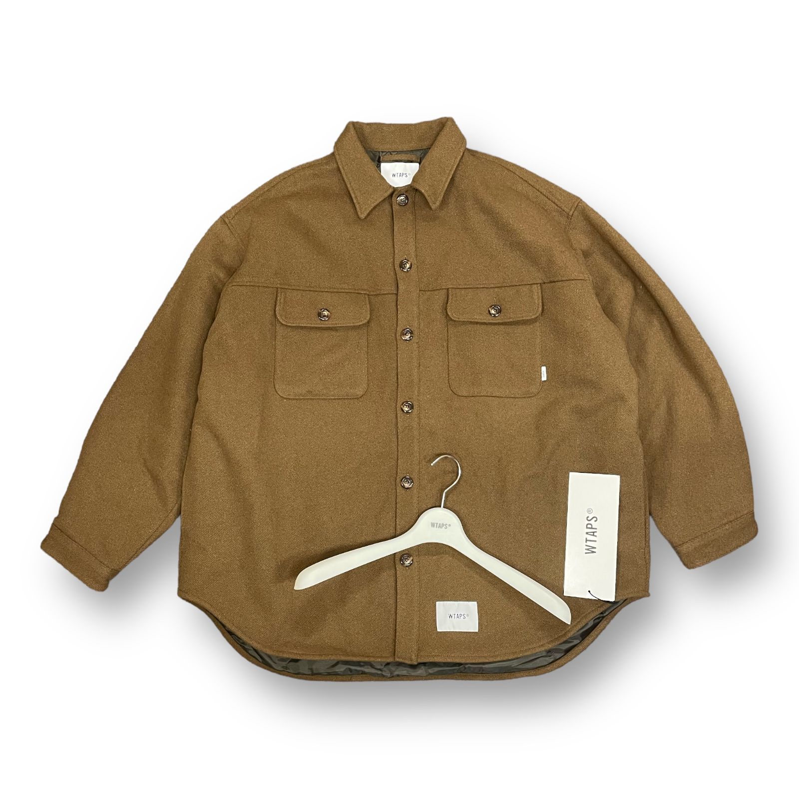 新品 WTAPS WCPO 01 JACKET BROWN 212WVDT-JKM01 ウール 中綿入り