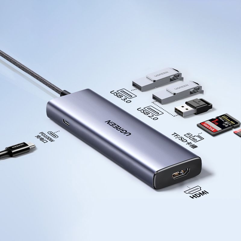 ugreen usb ハブ 7 in 1 CM512 PD100W充電対応