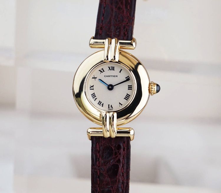 美品 カルティエ コリゼ 18KYG ホワイト ローマン SM Cartier