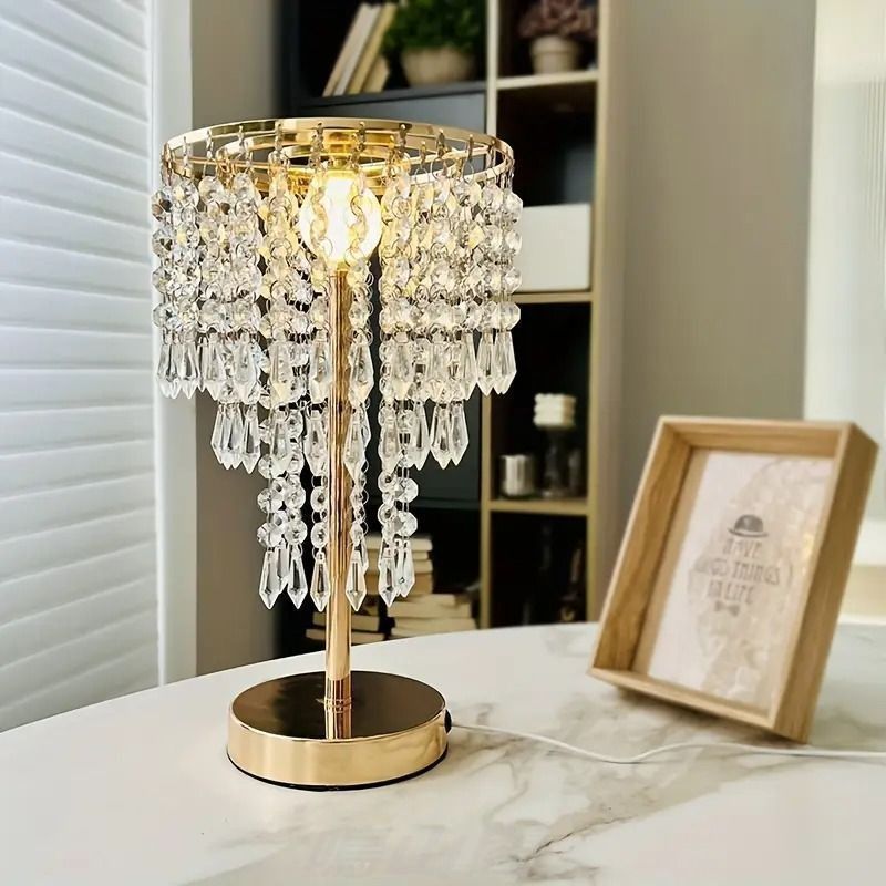 かわいい置物 クリスタルテーブルランプ