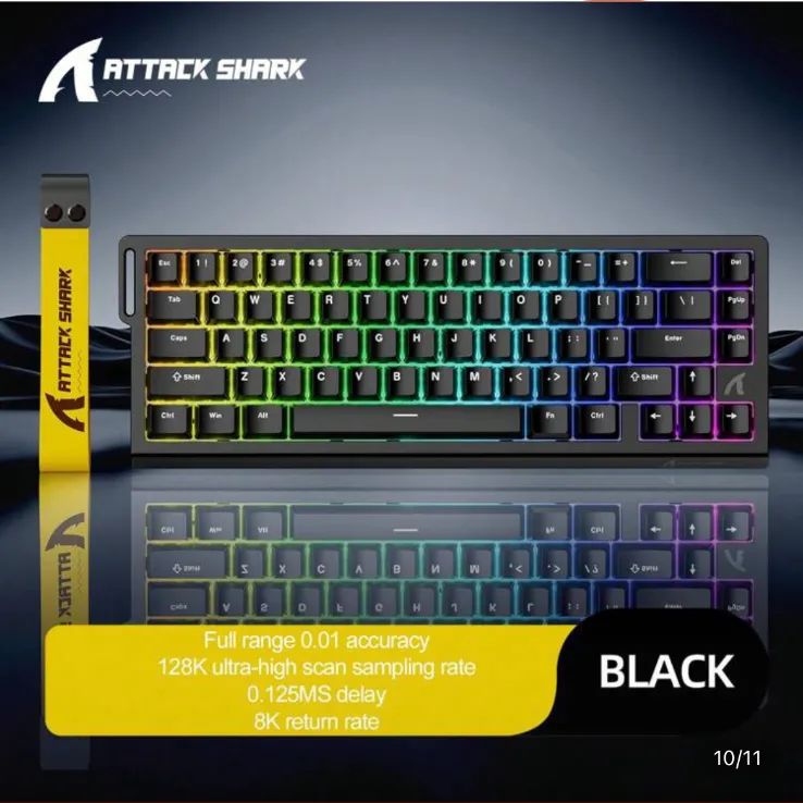 ATTACK SHARK アタックシャーク X68HE ゲーミングキーボード Amazon | ATTACK SHARKxMAMBASNAKE X68 HEゲーミングキーボード