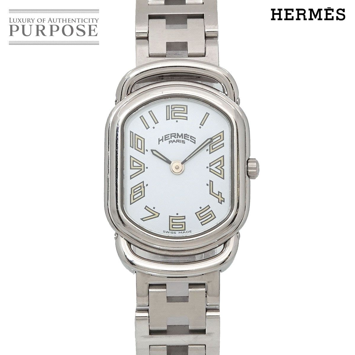 K*a様 103程度良好】HERMES'エルメス 腕時計'RA1.210 ホワイ エルメス HERMES ラリー RA1 210 ヴィンテージ レディース 腕時計