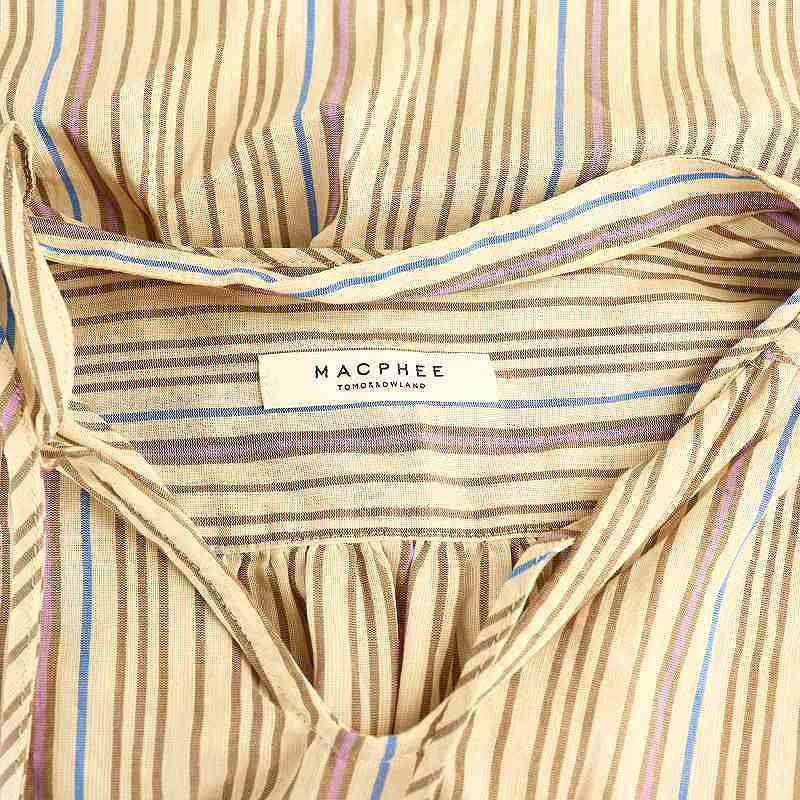 マカフィー MACPHEE トゥモローランド ポリエステルリネンストライプ 