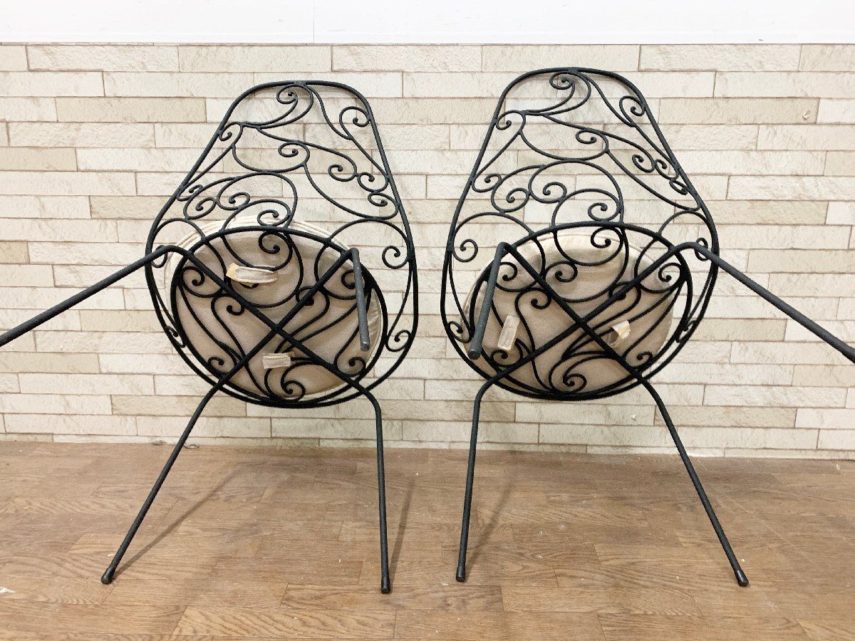 アンティーク調 アイアンチェア ガーデニングチェア 2/2 アイアン