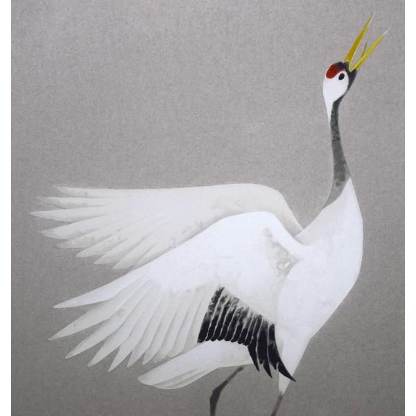 ※専用【真作】【美品】上村淳之「双鶴」【シルクスクリーン】【直筆サイン・印】 上村淳之「双鶴」シルクスクリーン版画 絵画買取・販売の小竹美術