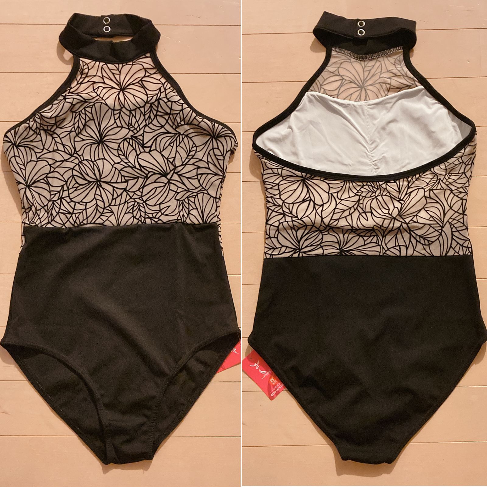 Dessus Dessous フロッキー柄　レオタード　BLACK Mサイズ Grishko ～Bolshoi Stars MAGNIFIQUE～ ローズフロッキー