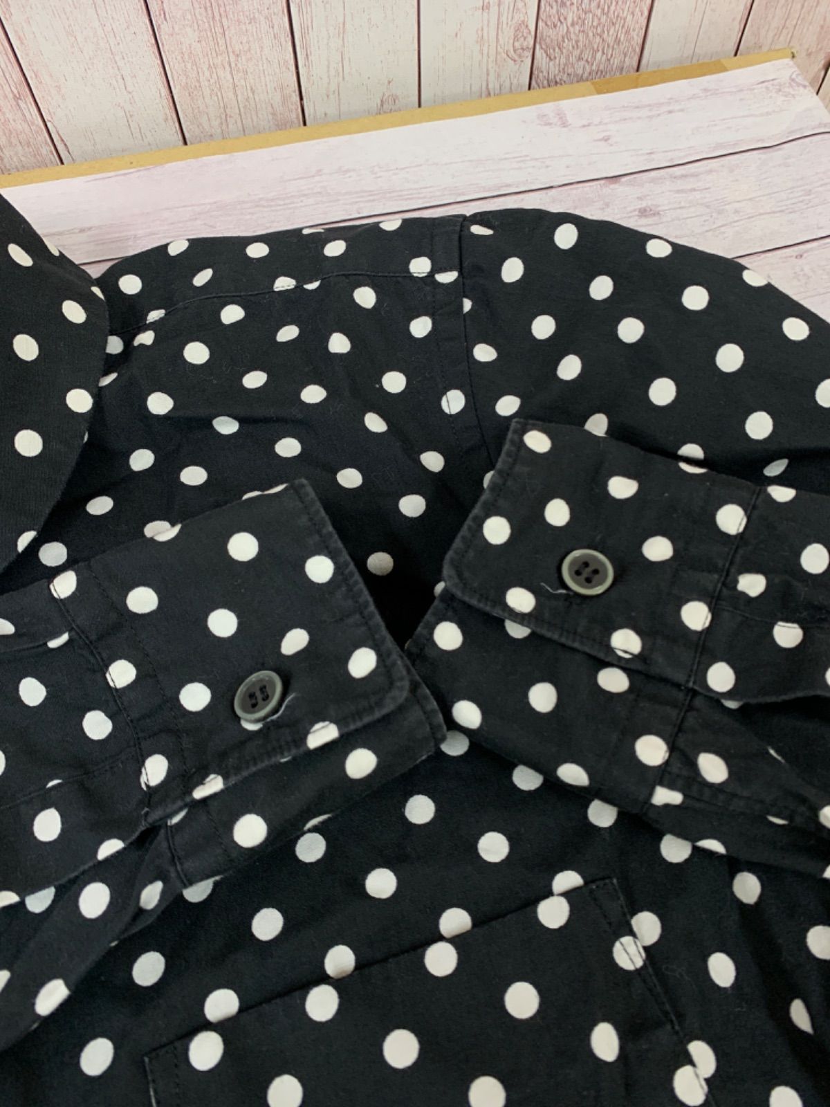 ブラックコムデギャルソン　ドット　長袖シャツ　M ブラック　ホワイト　黒　白 ☆BLACK COMME des GARCONS ブラック コムデギャルソン ドット