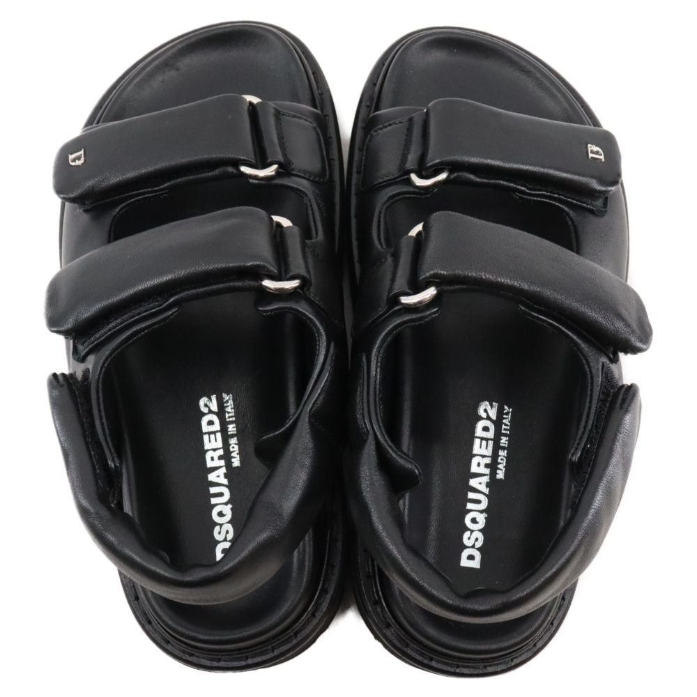 DSQUARED2 (ディースクエアード) 22SS Flat Sandals 厚底 レザー サンダル 36/23cm ブラック S83FS0046 レディース