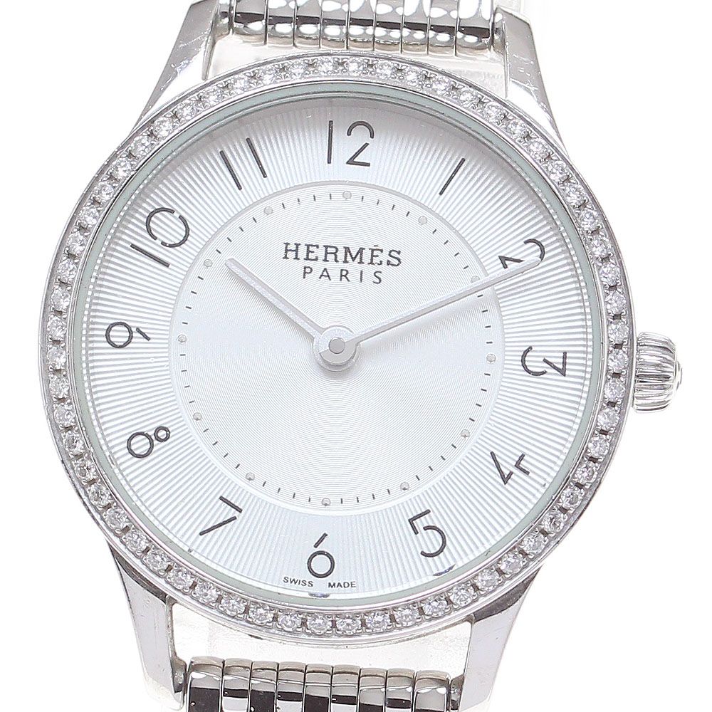 エルメス HERMES CA2.130 スリムドゥ ダイヤベゼル クォーツ レディース _826980【ev15】 エルメス HERMES CA2.130 スリムドゥ ダイヤベゼル クォーツ
