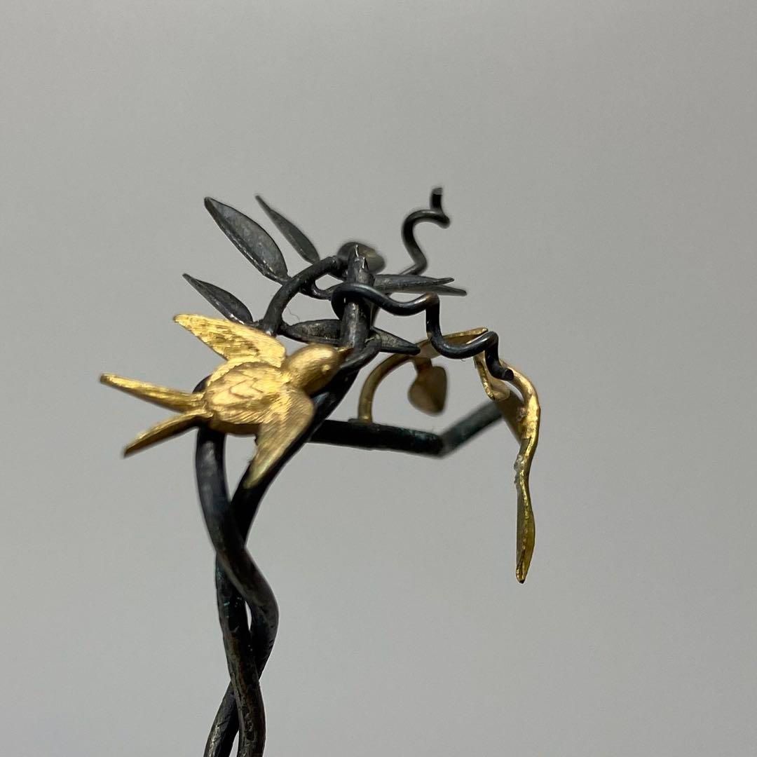 江戸期 金工 上手鳥簪 6g 東Y6-0605 1Fトヒチ