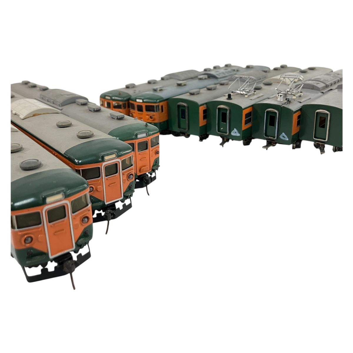 メーカー不明 国鉄 111系 近郊電車 湘南色 9両セット キット組立 HOゲージ 鉄道模型 ジャンク N9940451