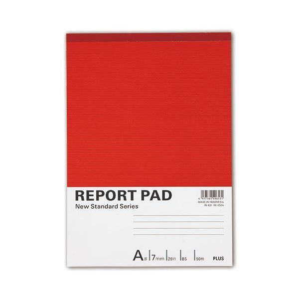 （まとめ） プラス レポートパッド B5 A罫50枚 RE-050A 1冊 【×