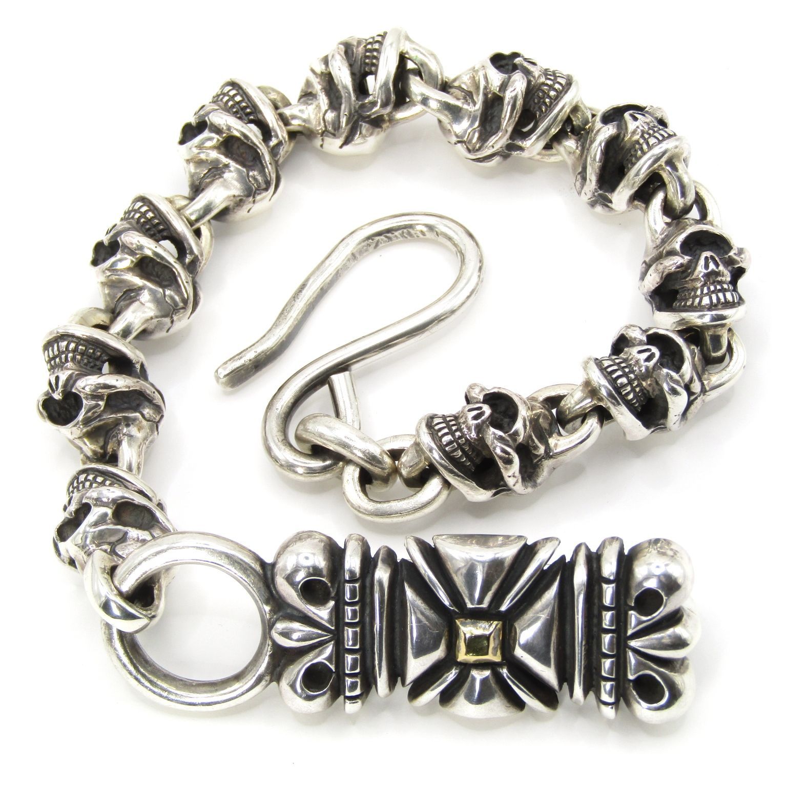 ストップライト ウォレットチェーン 10 Skull 10スカル ゴシッククロス キーパー K 18 シルバー