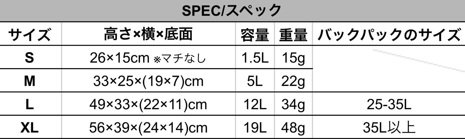 防水パックライナー