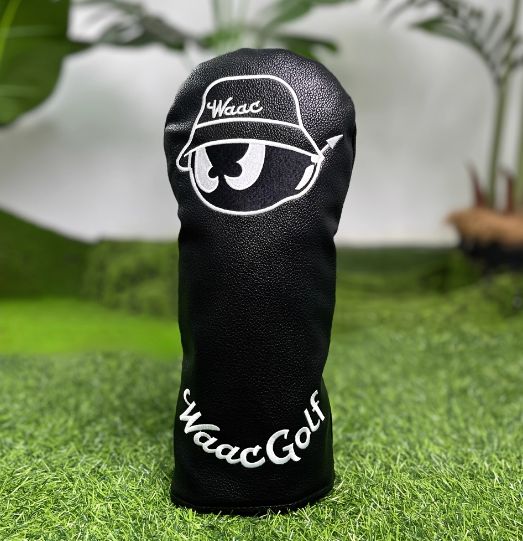 WAAC ゴルフ ヘッドカバー 白黒選択可 キャラ刺繍デザイン⛳ 人気 品 即 OK