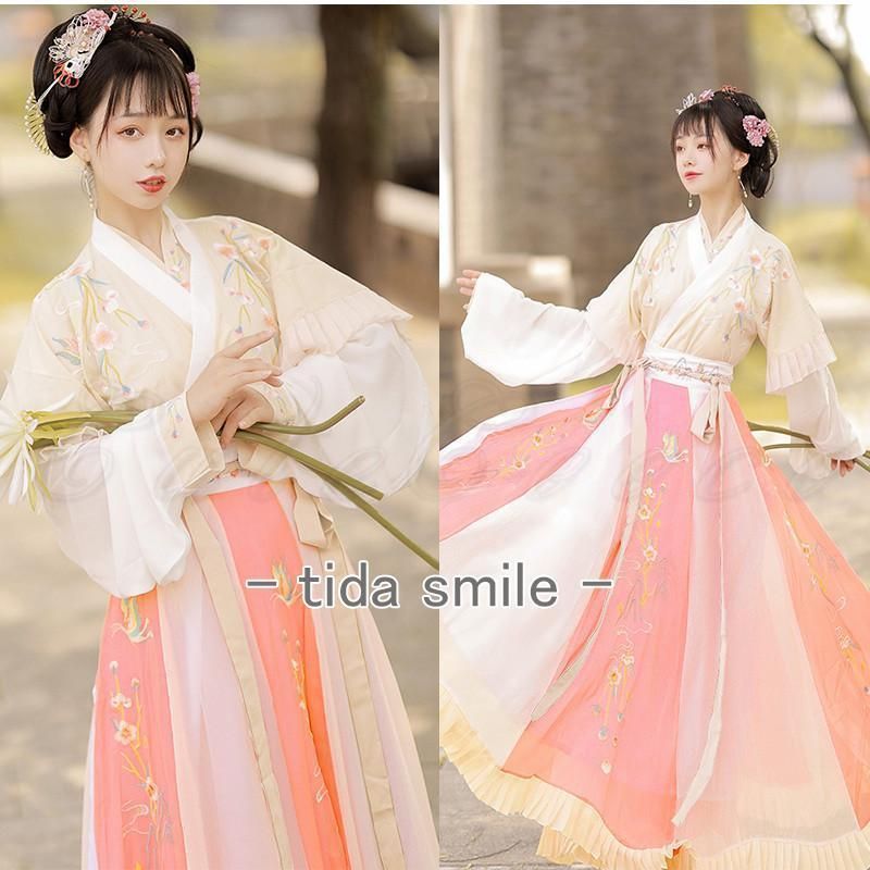 唐装漢服 レディース チャイナドレス 中華服 斜め襟 振袖 引き裾 前開き ス＋スカート 大人 コスプレ イベント 学園祭 写真 撮影 日常着 唐装漢服 レディース 中華服 チャイナドレス 斜め襟 振袖 引き裾