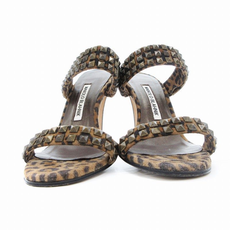 MANOLO BLAHNIK ヒョウ柄サンダル 37 MANOLO BLAHNIK ヒョウ柄サンダル 37
