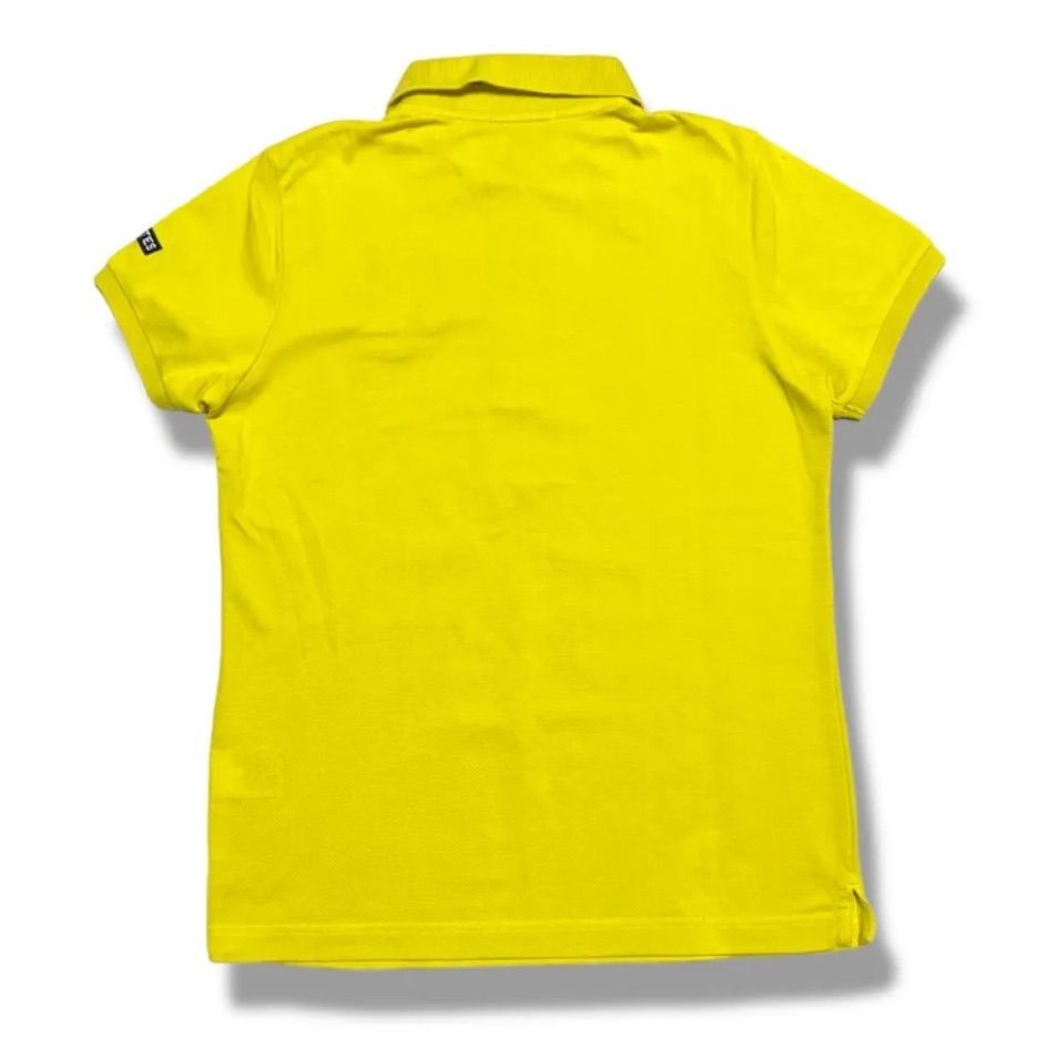 パーリーゲイツ 半袖ポロシャツ ゴルフウエア 鹿の子 刺繍 ワッペン 黄色 レディース 美品 PEARLYGATES 半袖 鹿の子 ポロシャツ サイズ0