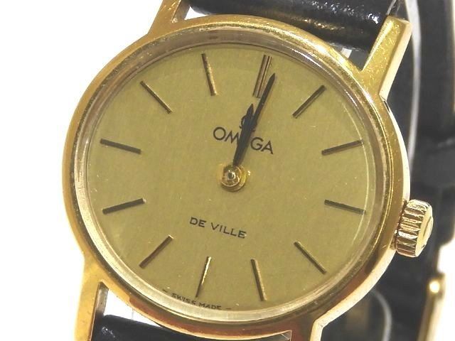 アンティーク OMEGA オメガ デビル レディース 手巻き 時計 511.0508 Cal.625 ゴールドカラーフェイス SS 純正ベルト 尾錠 7I
