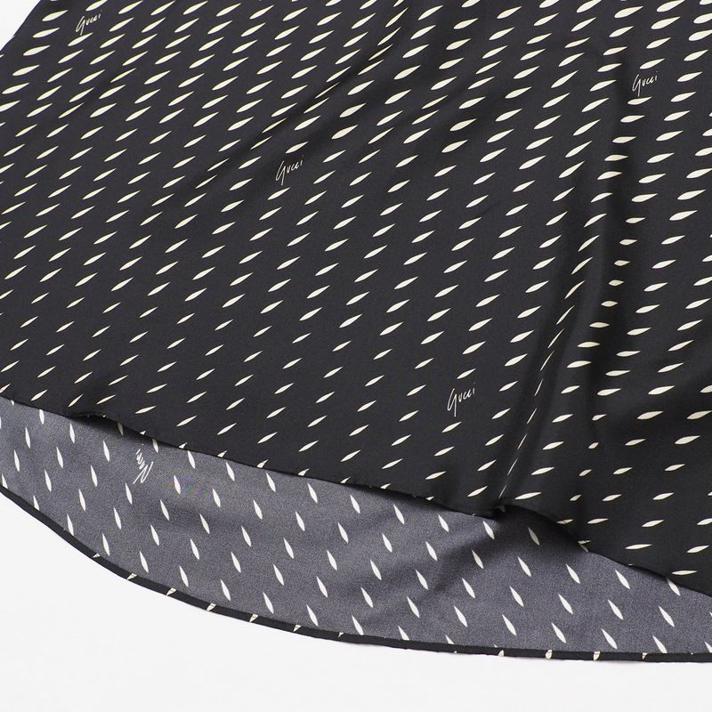 GUCCI グッチ ワンピース サイズ42 170 92 Y スカーフ付 プリント カシュクール イタリア製 RA 1043