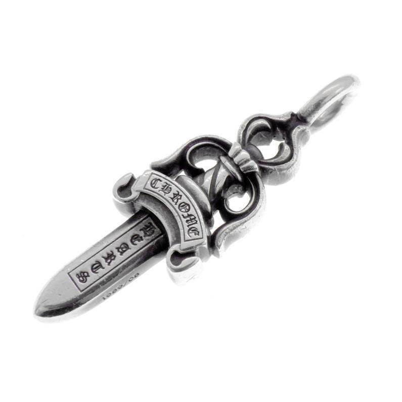 クロムハーツ CHROME HEARTS DOUBLE DAGGER ダブルダガー シルバー ペンダント ネックレス トップ 42874