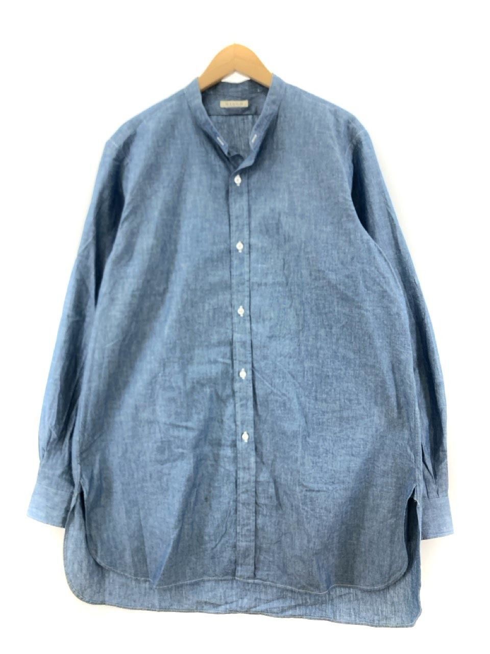 イニシャル HEUGN Chambray Rob バンドカラーシャツ