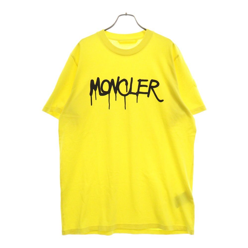 MONCLER (モンクレール) ペイントロゴ 半袖Tシャツカットソー イエロー I20918C00013 83927