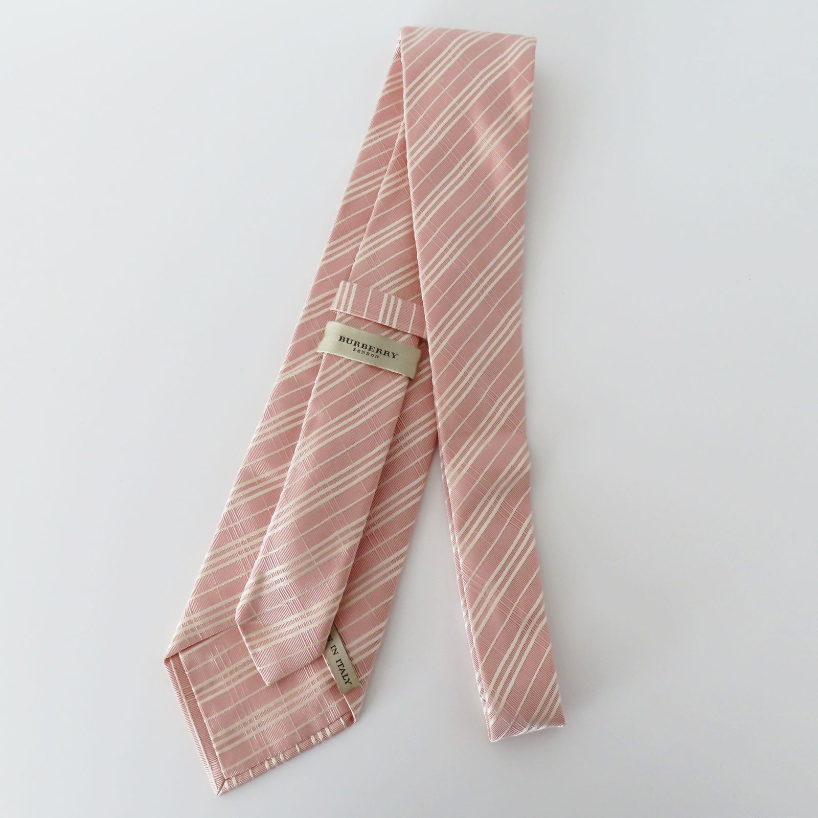 バーバリー ブラックレーベル マルチカラーモノグラム ネクタイ ピンク
