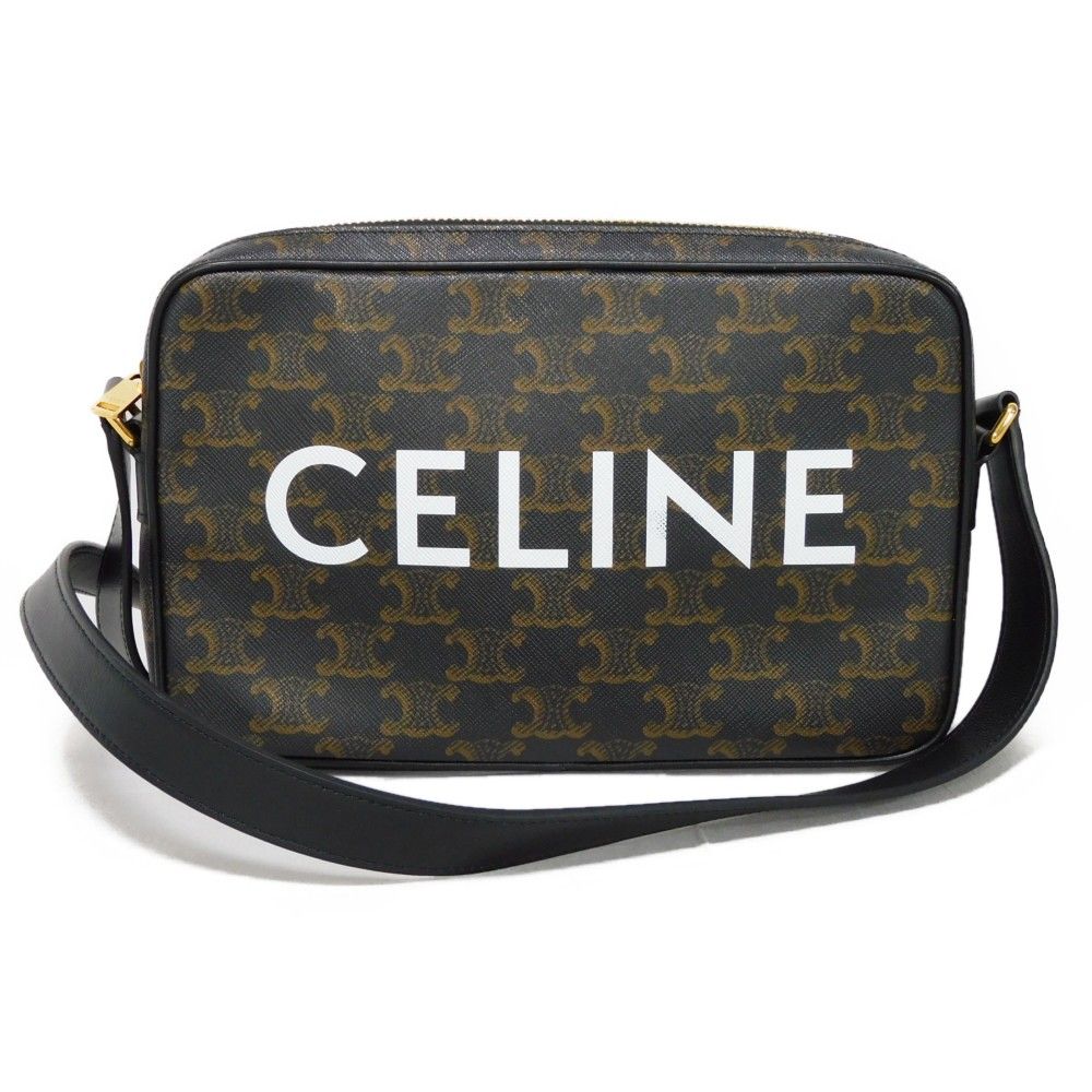 CELINE セリーヌ ミディアム メッセンジャーバッグ ロゴ カーキ