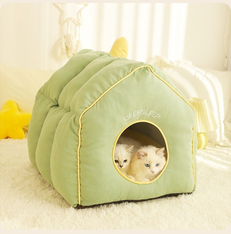 猫ベッド 猫ハウス 冬 ペットベッド ハウス型 大空間 多頭飼い 猫 ペット ネコこたつ 柔らかい 暖かい 洗える ぐっすり眠る 通年利用 ペットハウス Lサイズ kkklft