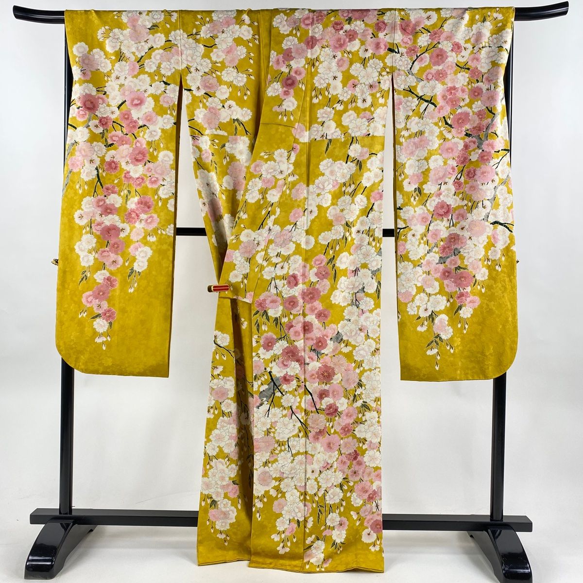 中古】 振袖 正絹(金銀糸除く) ワインレッド パープル 成人式 山本寛斎