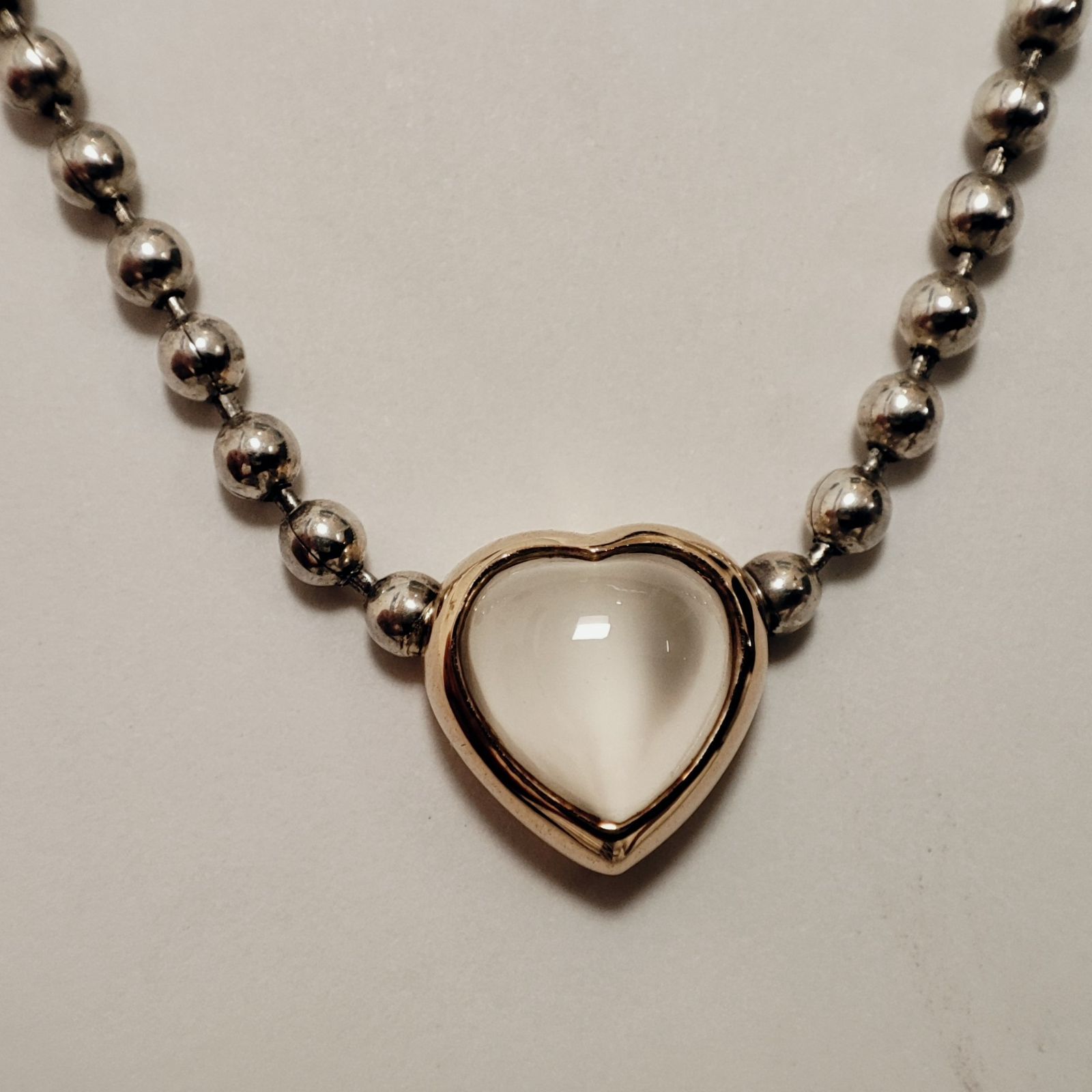 STAR JEWELRY K14 SV925 ネックレス 金 スタージュエリー STAR JEWELRY K14 SV925 ハート型トップ ムーンストーン