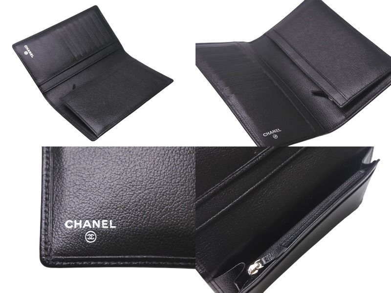 新品同様 CHANEL シャネル ジャケットモチーフ 長財布 二つ折り財布 スペイン製 レザー ブラック シルバー金具 中古  4c068328|mercariメルカリ官方指定廠商|Bibian比比昂代買代購