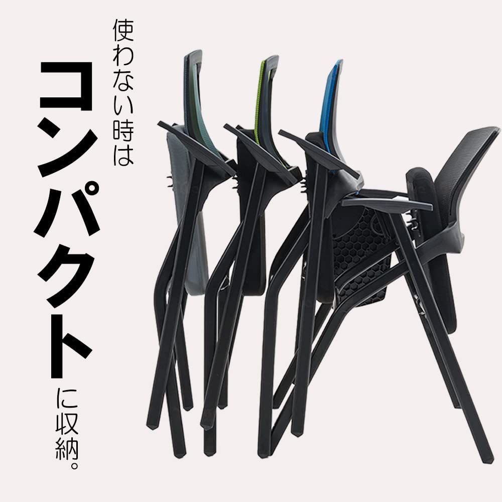軽量 アームレスト エルゴノミク ブラック クッション ひじかけ ミーティングチェア 折り畳み テーブル付き椅子 TSdrena MARWIL-DEMENAGEMENTS_CH