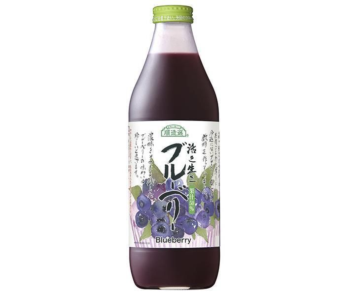 マルカイ 順造選 活き生きブルーベリー 50% 1000ml瓶×12 6×2 本入｜ ブルーベリージュース ブルーベリー フルーツ 果実