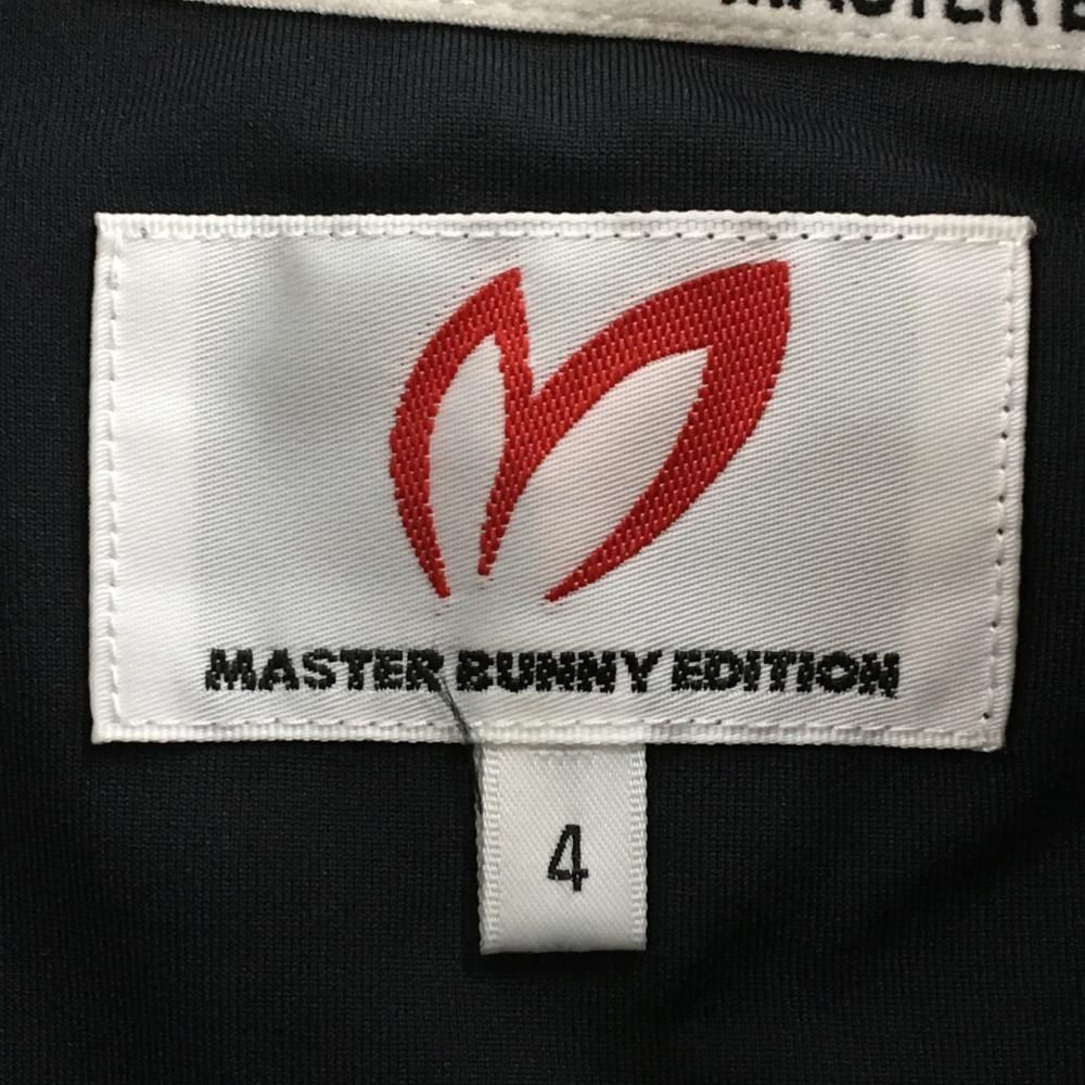 MASTER BUNNY EDITION - 【超美品】マスターバニー 半袖ハイネックシャツ 黒×グレー 千鳥格子 ハーフジップ ロゴ刺しゅう メンズ 4(M) ゴルフウェア MASTER BUNNY EDITION マスターバニー MASTER BUNNY EDITION エディション ゴルフ