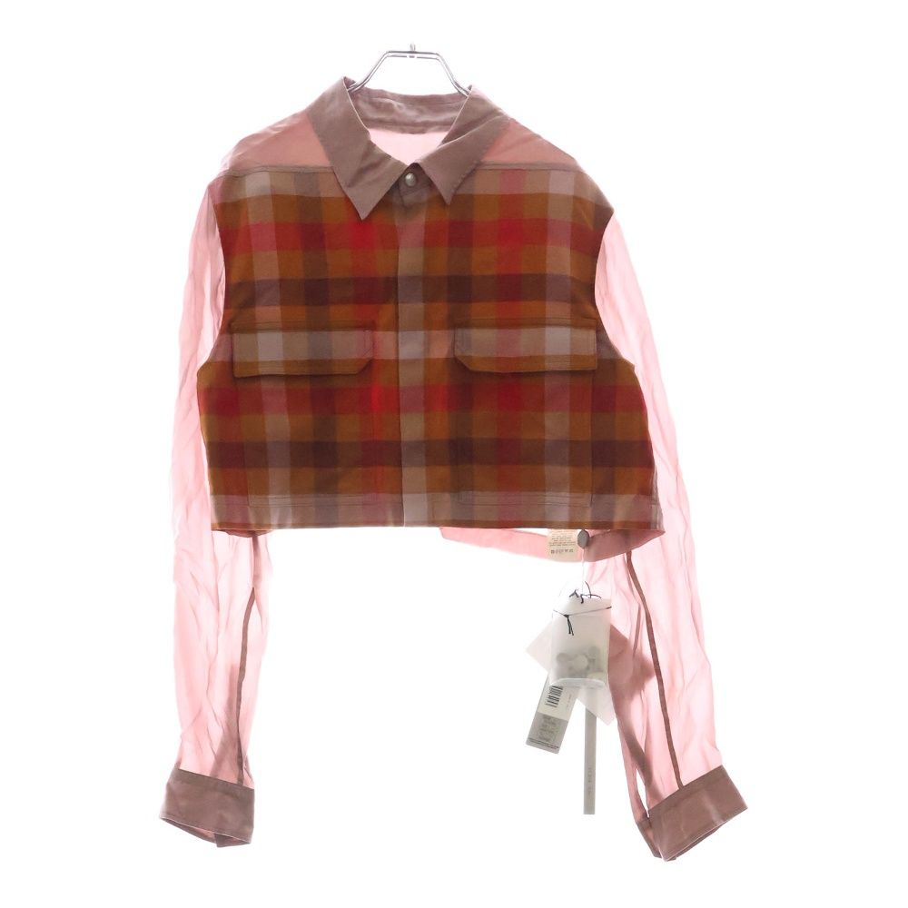 Rick Owens リックオウエンス 24SS CROPPED OUTERSHIRT クロップドアウターシャツ チェックシャツ ピンク RP01D2245-CPJ